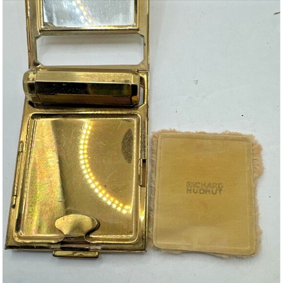Richard Hudnut Art Deco Compact Powder Blush Lipstick Mirror 1930s compact - Picture 9 of 9